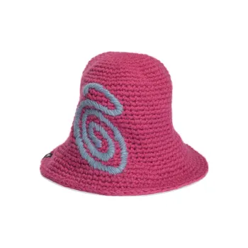 Stussy Knitted Fabric Bucket Hats Men's Pink