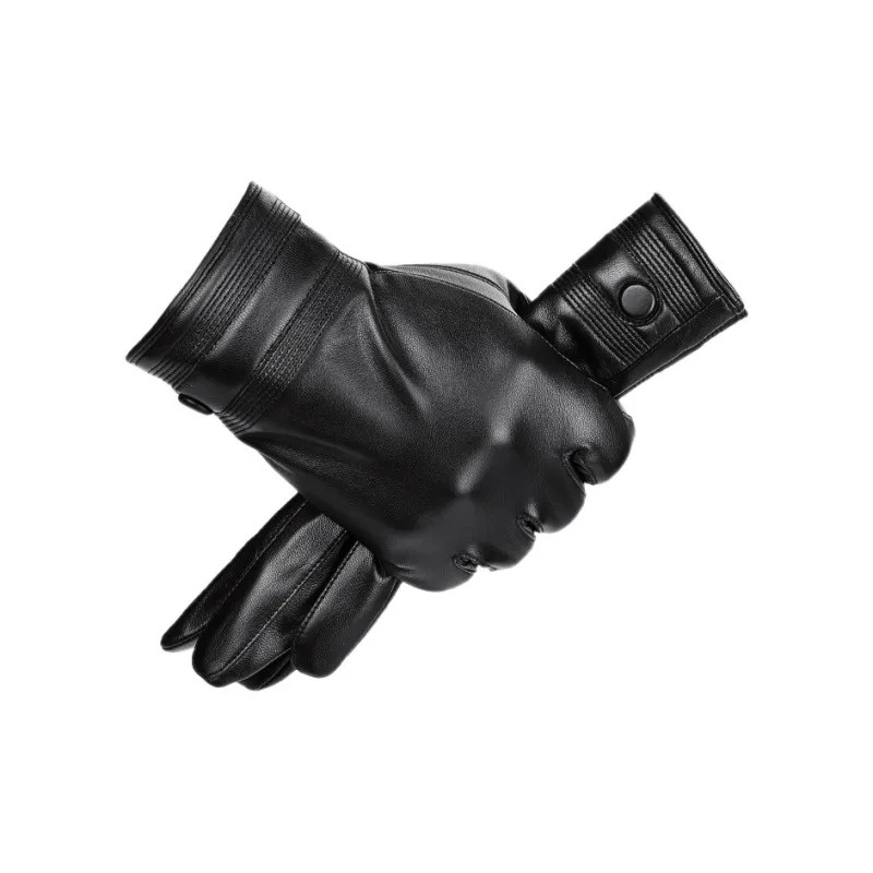 PIERRE CARDIN Sheepskin Gloves Men's Black-1