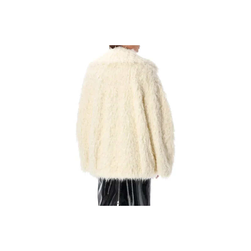 MSGM Long-Sleeved Single-Breasted Frayed Jacket-1