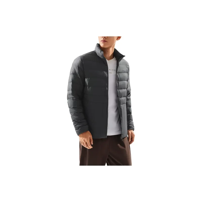 LiNing Trench Coat Men's Ash Gray/Obsidian Gray-7
