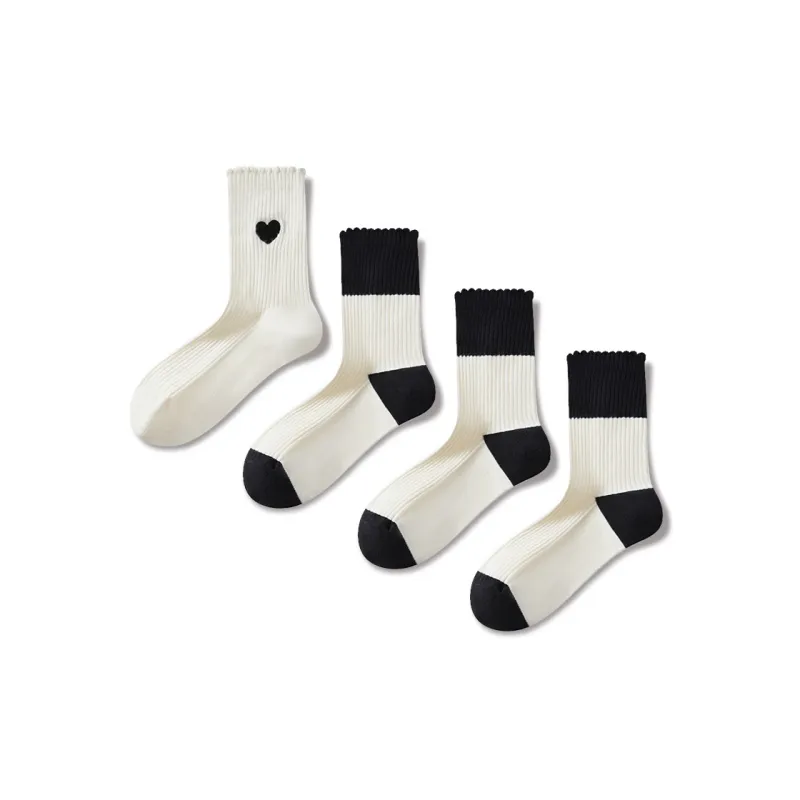 JIAZINI Mid Calf Socks Women's 4 Pack-3