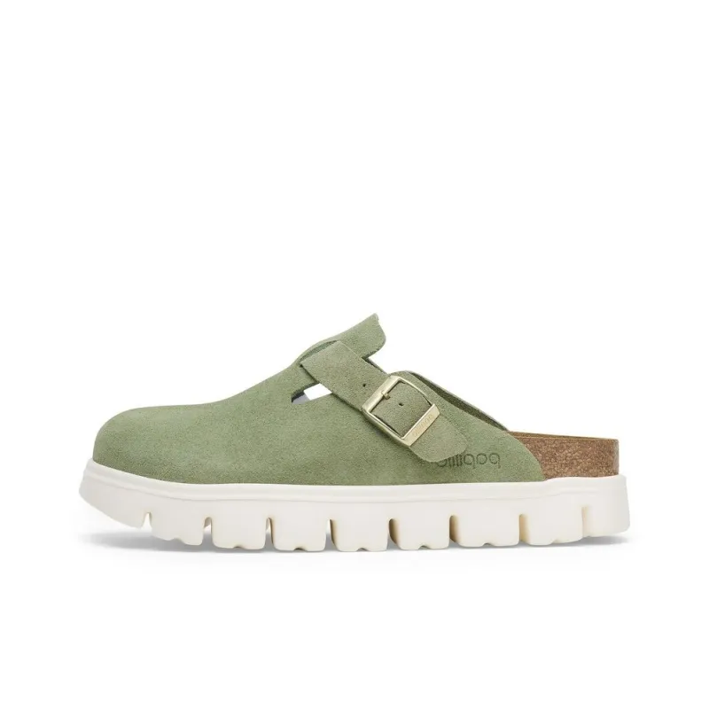 Birkenstock Boston Chunky Suede Green Tea Narrow Women's-0