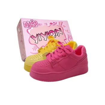 Take The Qin Low-Top Skateboard Shoes Women's Yellow Pink [ Gift Box Set ]