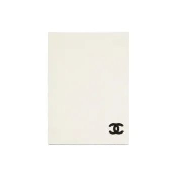 CHANEL Cashmere Knit Scarves Unisex White