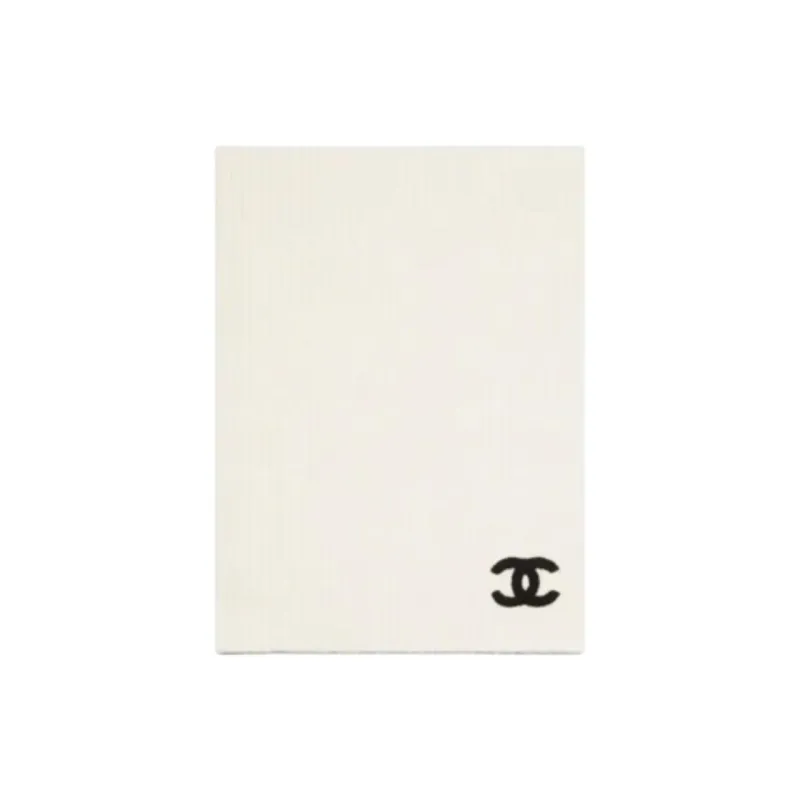 CHANEL Cashmere Knit Scarves Unisex White-0