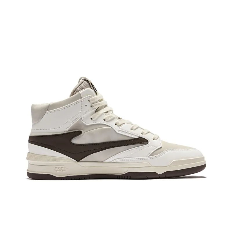 Erke No. 3 Single Skateboard Shoes Men High Top Pumice Gray Microcrystal White-1