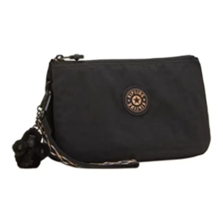 Kipling Polyamide Clutch Small Size Women's Black & Rose Gold/Black & Gold-1