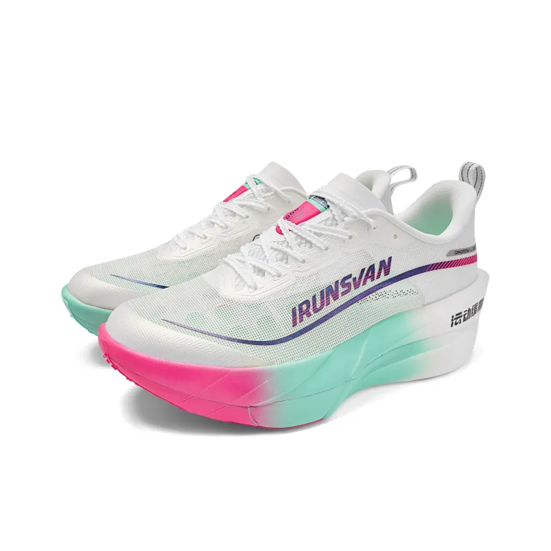IRUNSVAN Low-Top Running Shoes Unisex Mismatched Color-Red Green-0