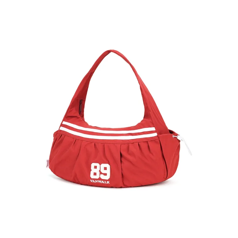 VANWALK Nylon Cloud Bag, Shoulder Bag Tubas Women's Black/White/Red-15