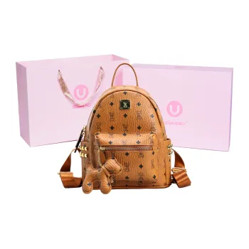 ZAVC PU Backpack Women's Brown/White Moonlight/Peachy Pink