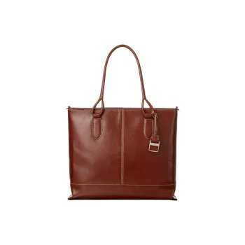 SAMSONITE Cow Leather Tote Bag Shopping Bag Shoulder Bag Handbag Medium Size Unisex Brown