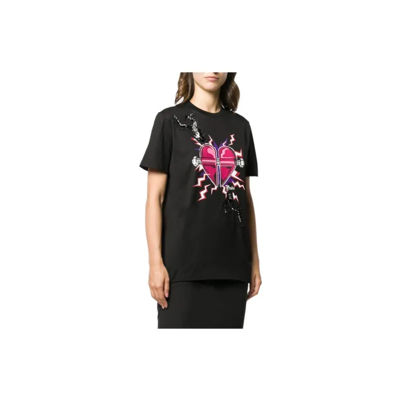 PRADA T Shirt Women's Black, Red & Multicolor-4