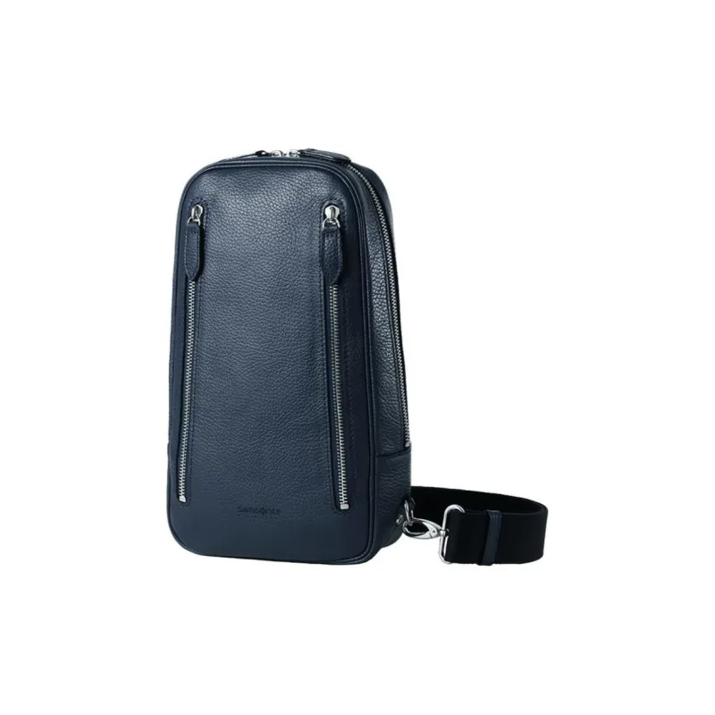 SAMSONITE Cow Leather Sling Bags Crossbody Bags Unisex Marine Blue-1