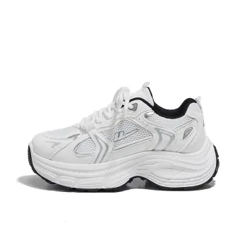 Warrior Low Top Chunky Sneakers Women's White Silver