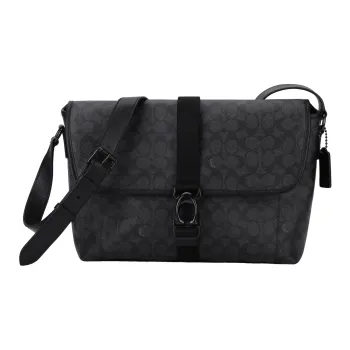 COACH BECK Artificial Leather Messenger Bag Shoulder Bag Crossbody Bag Regular Men's Charcoal Black
