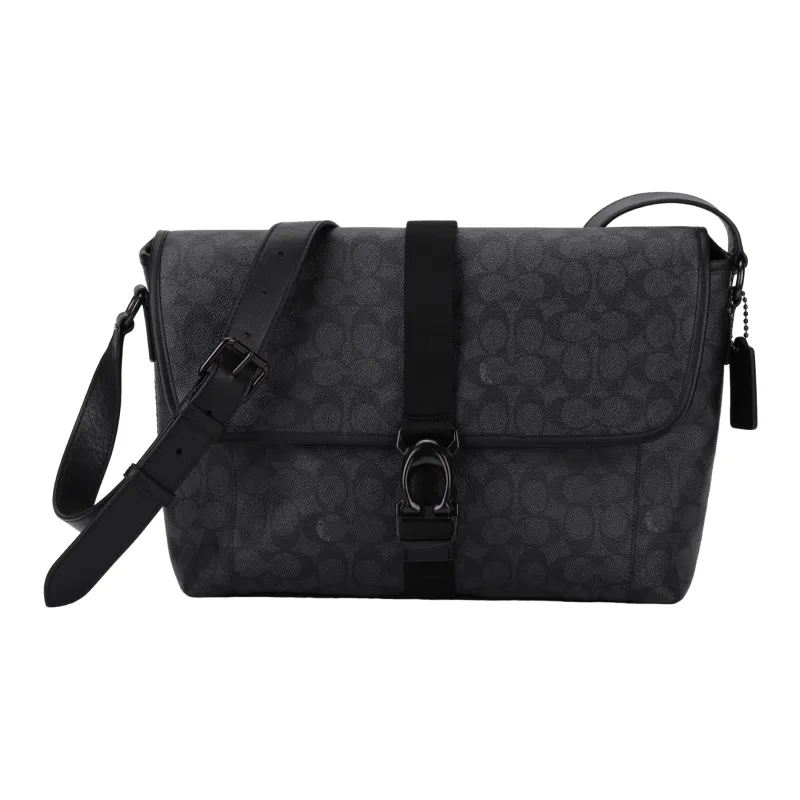 COACH BECK Artificial Leather Messenger Bag Shoulder Bag Crossbody Bag Regular Men's Charcoal Black-4