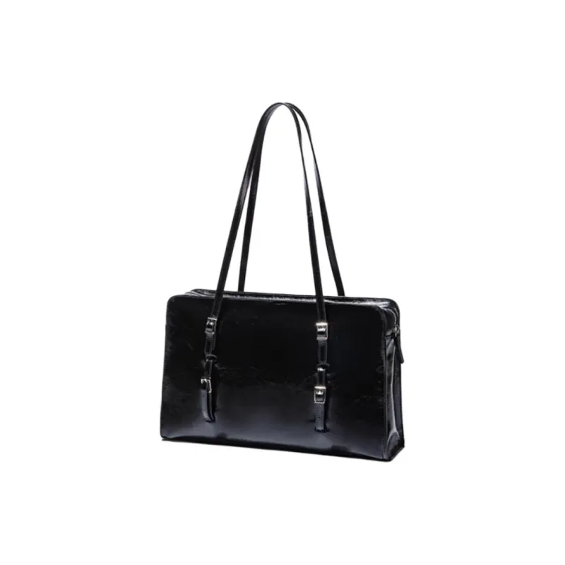 Paloma-wool Top Grain Cow Leather One Shoulder Handbags Large Size Women's Black/Military Green/Dark Brown/Peacock Blue-4