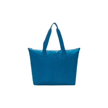 Kipling Polyamide Tote Bag, Shopping Bag, Shoulder Bag, Handbag Large Size Unisex Pitch Black/Rebellious Blue