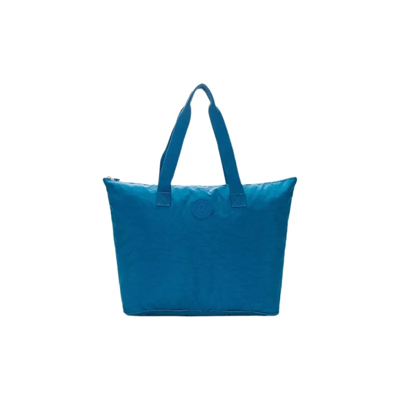 Kipling Polyamide Tote Bag, Shopping Bag, Shoulder Bag, Handbag Large Size Unisex Pitch Black/Rebellious Blue-2