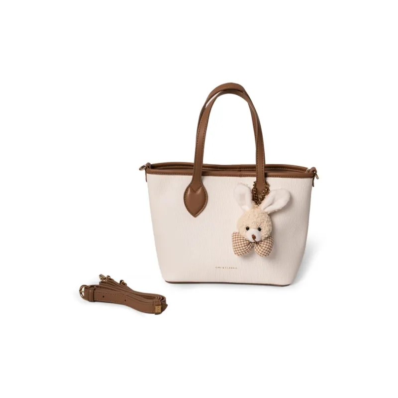 OMI Synthetic Leather Handbag Regular Women's Brown/Gray/Light Blue/Milk White-7