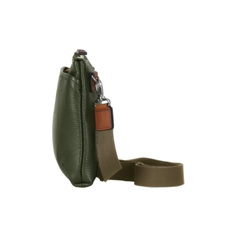 SAMSONITE Cow Leather Shoulder Bag Crossbody Bag Small Size Unisex Dark Green-2