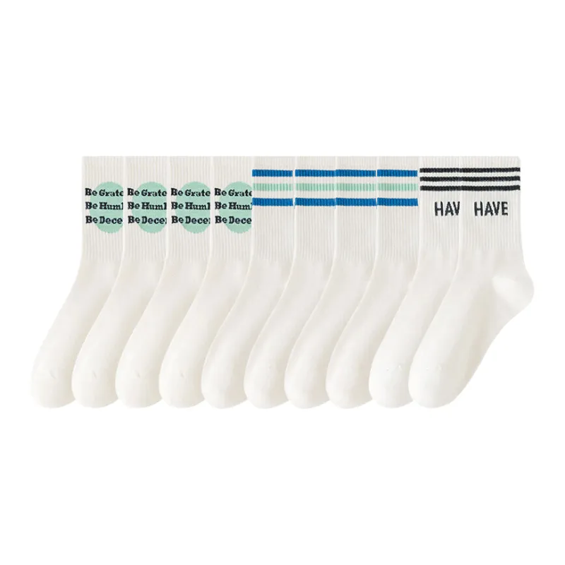Lan Miao Mid Calf Socks Women's 10 Pack-3