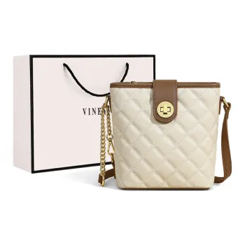 VINEY Split Cow Leather With Synthetic Leather Shoulder Bag, Crossbody Bag Regular Women's Ecru