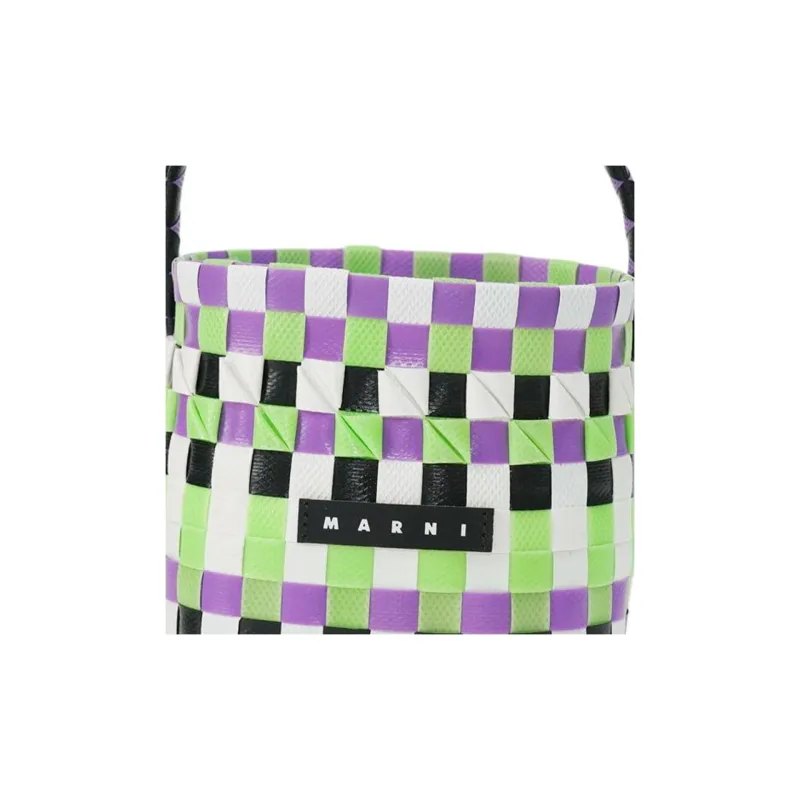 MARNI Logo Patch Checked Shoulder Bag-1