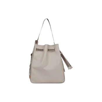 Ecco Cow Leather Bucket Bags Crossbody Bag Shoulder Bag Large Size Women's Taupe