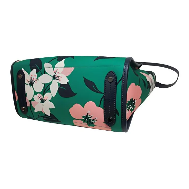 Kate Spade EllaBloom Canvas Tote Bag Shopping Bag Handbag Small Size Women's Green & Multicolor-3