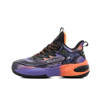 Warrior Cushioning Anti Slip And Wear Resistant Low Top Basketball Shoes Men's Black Purple Orange