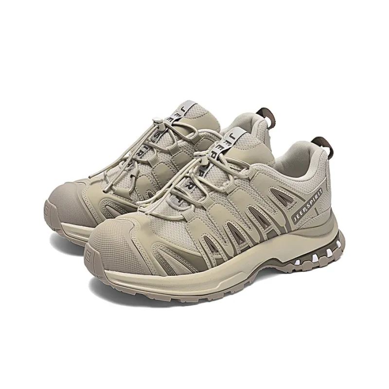 JEEP SPIRIT Outdoor Trail Running Hiking / Trekking Shoes Unisex Low Top Beige Gray/Black Gray/Light Green/Light Coffee-25