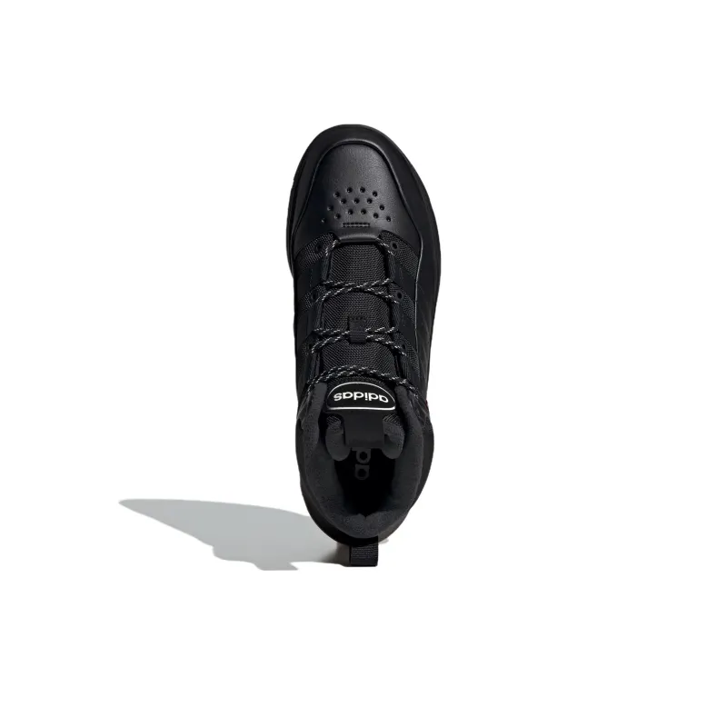 Adidas Slip Resistant Warm Mid Top Vintage Basketball Shoes Unisex Black-4
