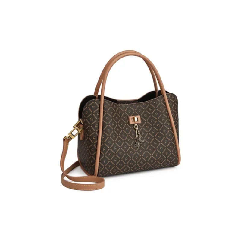 GOLDLION PVC Tote Bag Shopping Bag Shoulder Bag Crossbody Bag Handbag Small Size Women's Khaki-2
