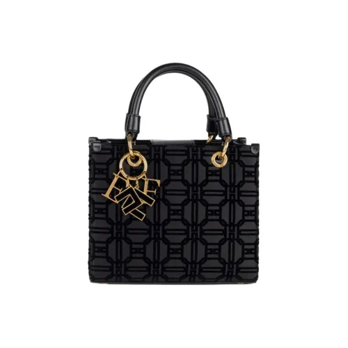 Elisabetta Franchi Flocked Shopper Bag