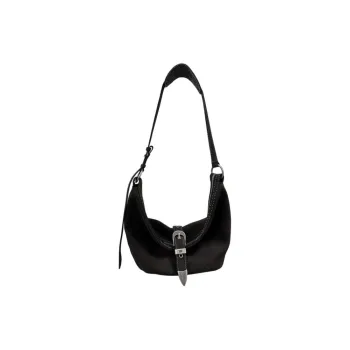MARGE SHERWOOD Cow Leather Shoulder Bag Crossbody Bag Medium Size Women's Black