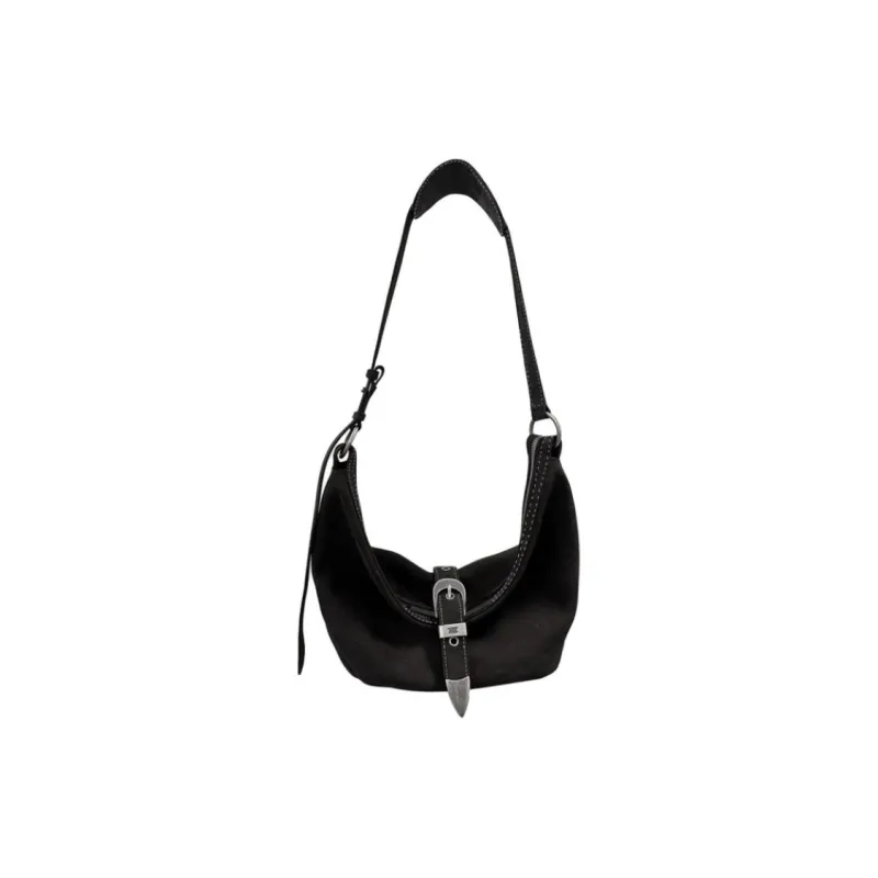 MARGE SHERWOOD Cow Leather Shoulder Bag Crossbody Bag Medium Size Women's Black-0
