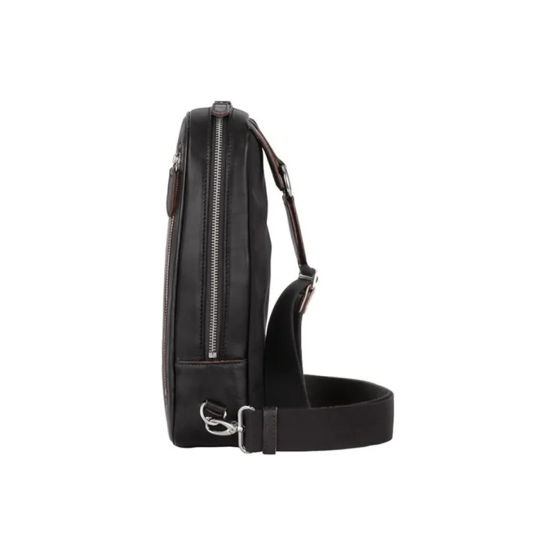 SAMSONITE Cow Leather Sling Bags Crossbody Bags Unisex Black-4