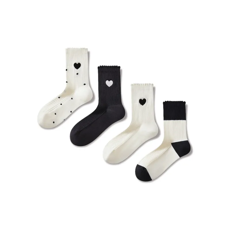 JIAZINI Mid Calf Socks Women's 4 Pack-0