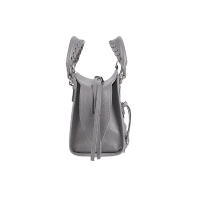 Balenciaga Neo Cagole City Cow Leather Shoulder Bags Handbags Extra Small Women's Gray-3