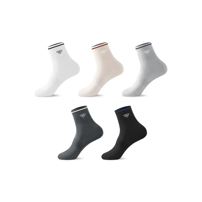 H YXIANG Mid Calf Socks Men's 5 Pack-1