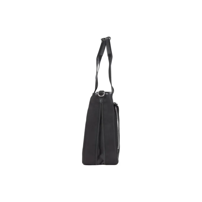 SAMSONITE Cow Leather With Nylon Patchwork Tote Bag Shopping Bag Shoulder Bag Handbag Unisex Black-5