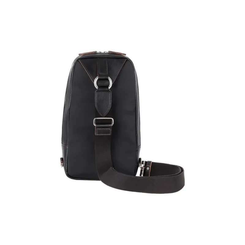 SAMSONITE Cow Leather Sling Bags Crossbody Bags Unisex Black-3