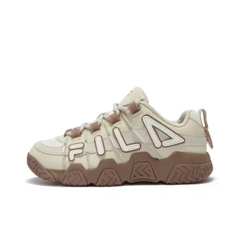 FILA FUSION BARRICADE Anti-Slip Wear-Resistant Low-Top Vintage Basketball Shoes Women's Yellow Gray