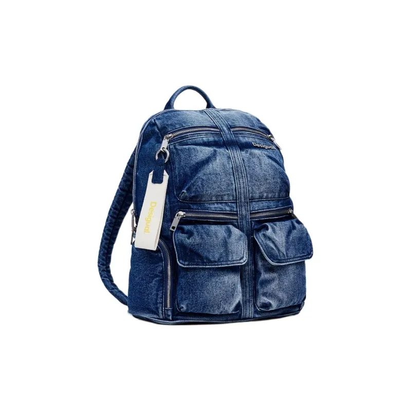 Desigual Fabric Backpack Large Size Women's Medium Blue Denim-1