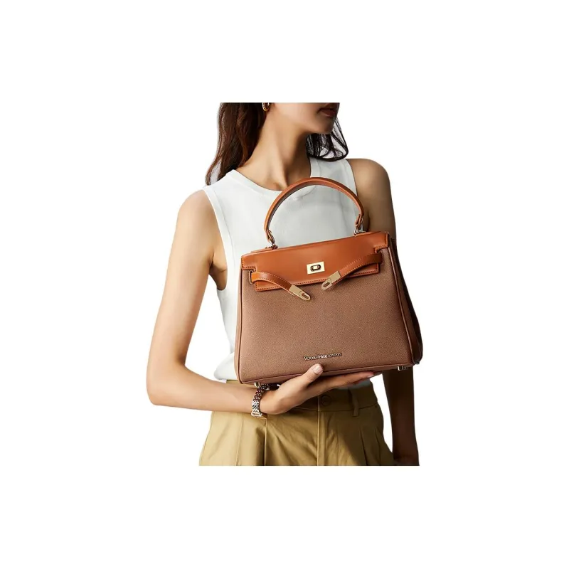 VICTORIA·HYDE PU Leather Surface Handbag, One Shoulder, Crossbody Bag Medium Size Women's Multicolor-19