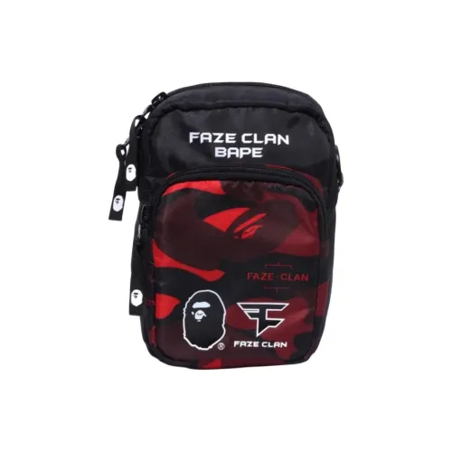 A BATHING APE FAZE CLAN GADGET POUCH Collaboration Fabric Shoulder Bag Crossbody Bag Medium Size Men's Red