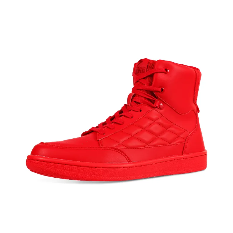 SOULSFENG Slip Resistant Water Resistant And Wear Resistant High Top Skateboard Shoes Men's Red-1