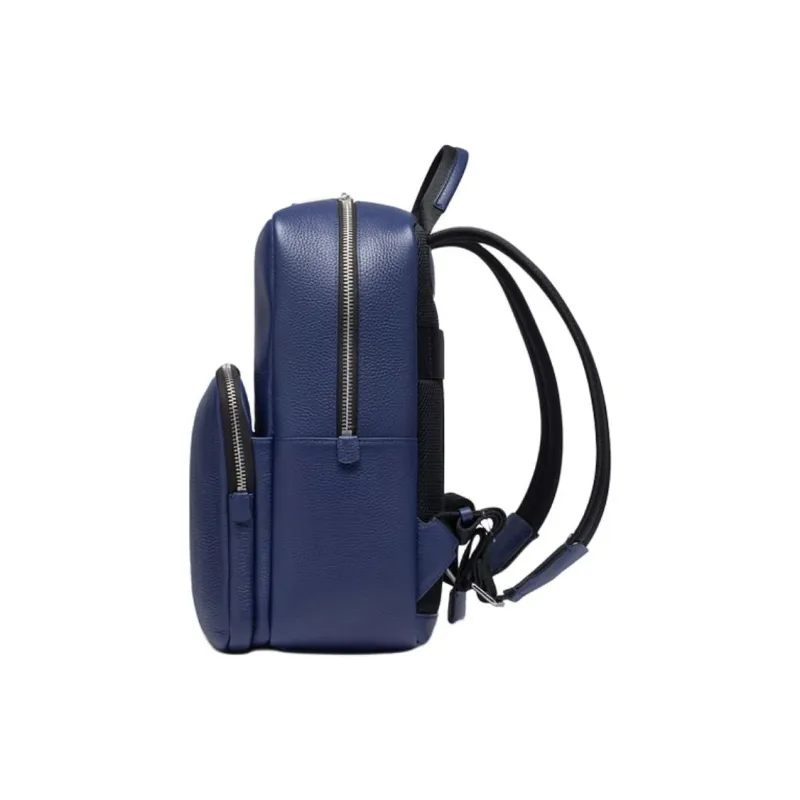 Ecco Cow Leather Backpack Medium Size Unisex Blue-1