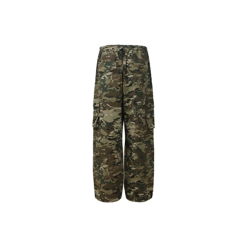 UNTILWERICH Cargo Pants Camouflage Pants Unisex Straight Fit Military Camouflage-1